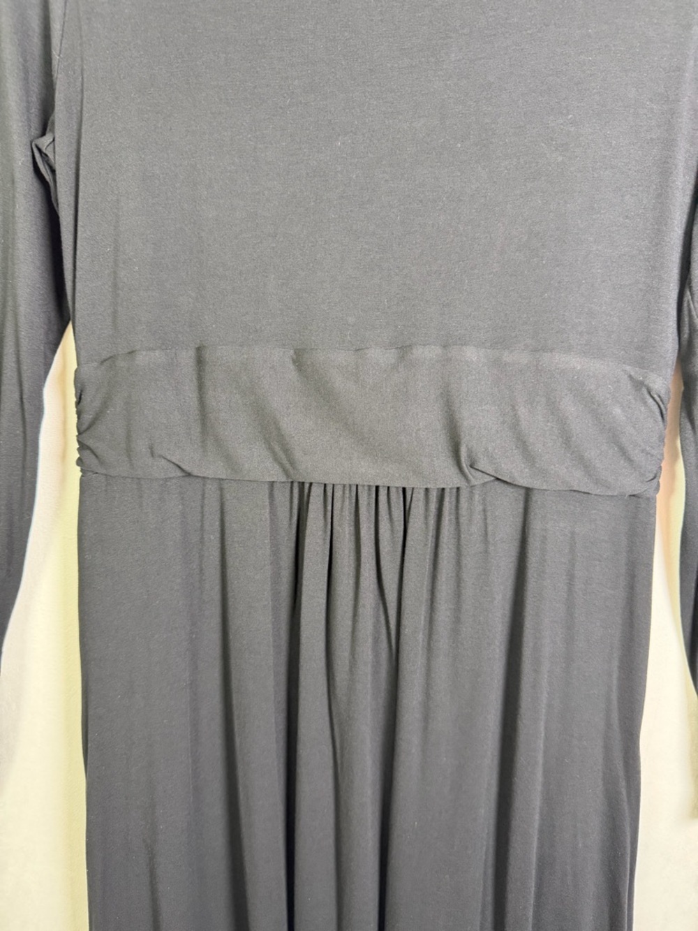 Boden Women’s Black Long Sleeve Dress Sz 10 Ruched Waist Pockets Stretch - Picture 7 of 9